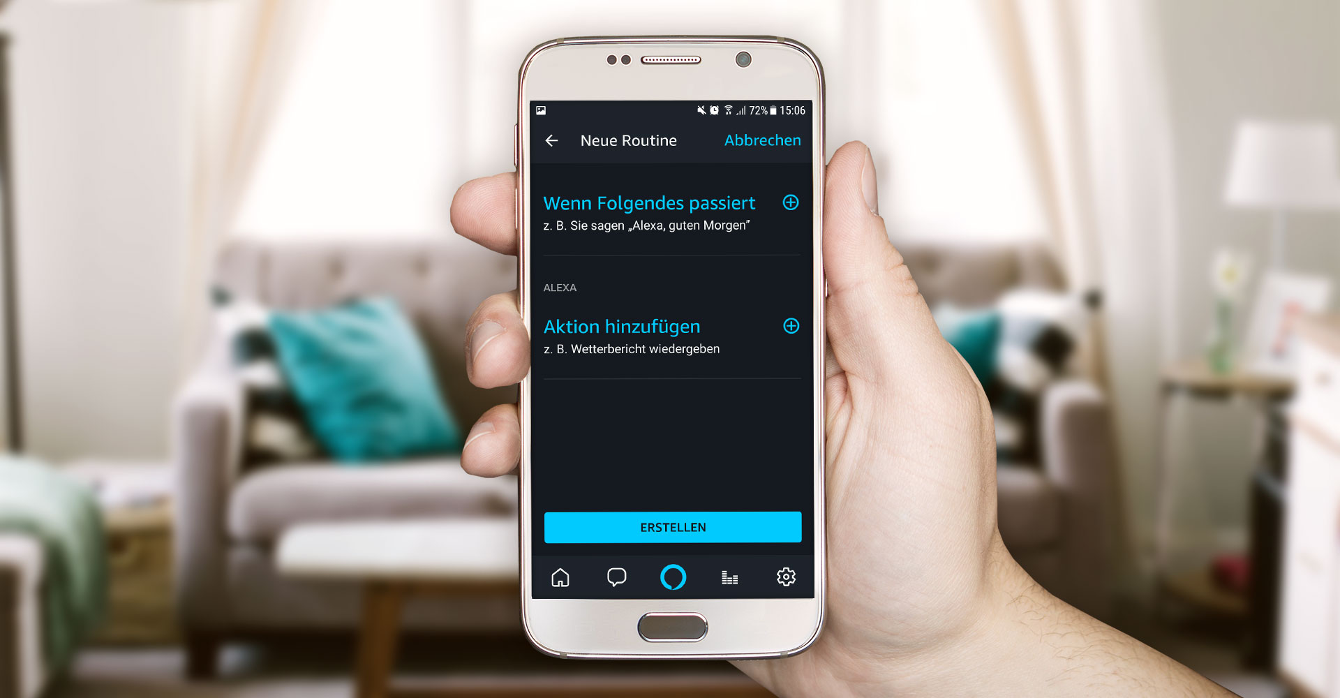 Amazon Alexa-App auf Smartphone.